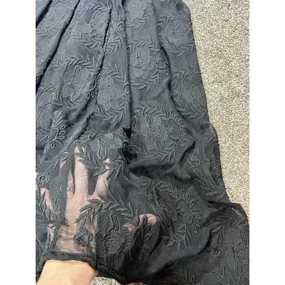 Piper & Scoot Women Ellie Dress Black Small Size Short Sleeves Lace Embroidery - Picture 9 of 13